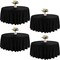 4 Pack 90 Inch Black Round Tablecloths – Washable Polyester Table Covers for Weddings, Dining, Buffets, Parties, and Banquets